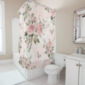 Shabby chic, franse chic, , floral, rustic, pi douchegordijn (In situ)