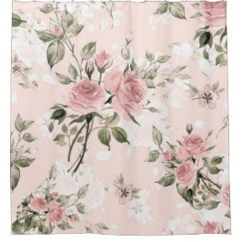 Shabby chic, franse chic, , floral, rustic, pi douchegordijn