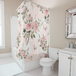 Shabby chic, franse chic, , floral, rustic, pi douchegordijn