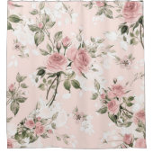 Shabby chic, franse chic, , floral, rustic, pi douchegordijn (Voorkant)