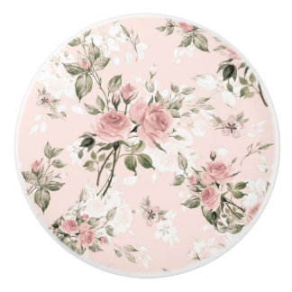 Shabby chic, franse chic, , floral, rustic, pi keramische knop