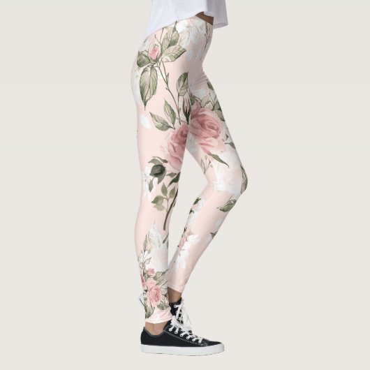 Shabby chic, franse chic, , floral, rustic, pi leggings (Rechts)