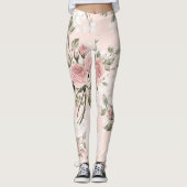 Shabby chic, franse chic, , floral, rustic, pi leggings (Voorkant)