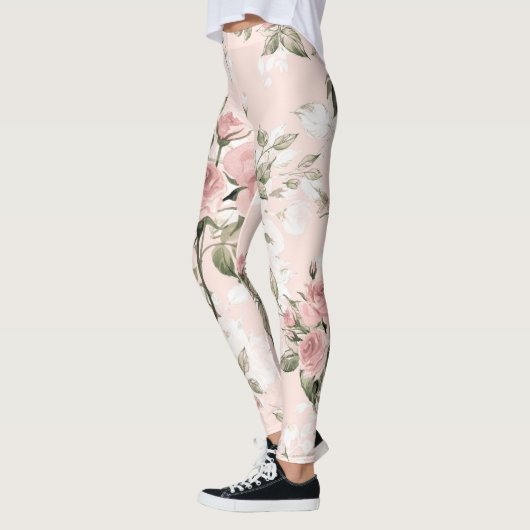 Shabby chic, franse chic, , floral, rustic, pi leggings (Links)