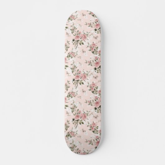 Shabby chic, franse chic, , floral, rustic, pi persoonlijk skateboard (Voorkant)