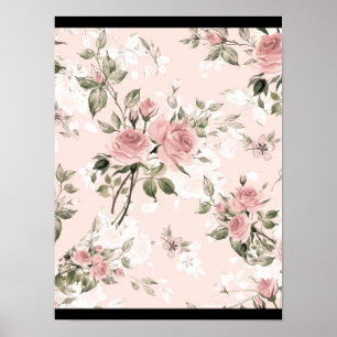 Shabby chic, franse chic, , floral, rustic, pi poster
