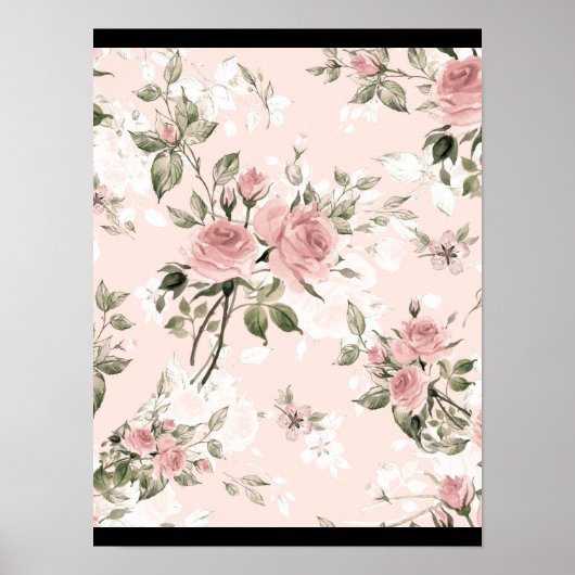 Shabby chic, franse chic, , floral, rustic, pi poster (Voorkant)