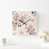 Shabby chic, franse chic, , floral, rustic, pi vierkante klok (Huis)