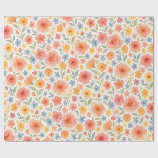  Shabby Chic Franse Floral Art Pattern Cadeaupapier (Vlak)