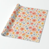Shabby Chic Franse Floral Art Pattern Cadeaupapier (Uitgerold)