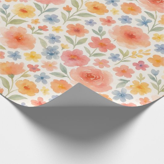  Shabby Chic Franse Floral Art Pattern Cadeaupapier (Hoek)
