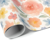 Shabby Chic Franse Floral Art Pattern Cadeaupapier (Rol Hoek)