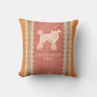 Shabby Chic Franse Poodle  Look Kussen