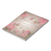 Shabby Chic franse  rozen roze florale roos Notitieblok (Linkerzijde)