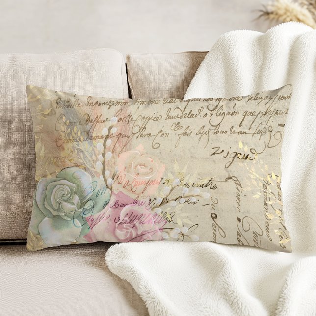Shabby Chic French Country Floral Accent Kussen (Creator heeft geüpload)