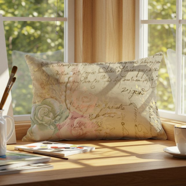 Shabby Chic French Country Floral Outdoor Buitenkussen (Creator heeft geüpload)