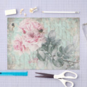 Shabby Chic  French Pink Floral Tissuepapier (Craft)