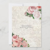 Shabby Chic French Rozen Baby shower Invit Kaart (Achterkant)