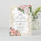 Shabby Chic  French Rozen Birthday ANY LEEFTIJD Kaart (Staand voorkant)