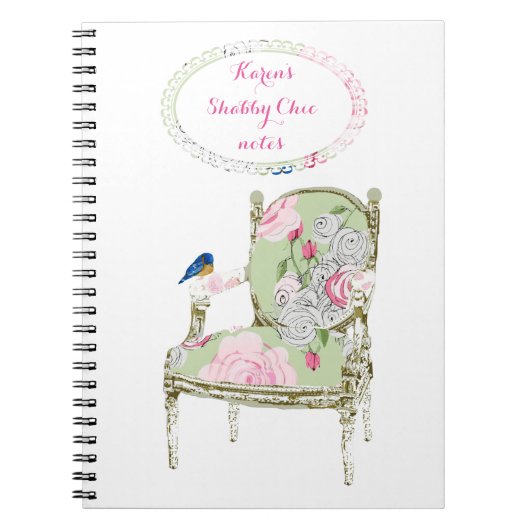 Shabby Chic French-stoel notebook Notitieboek (Voorkant)