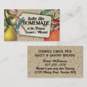 Shabby chic  fruit koken bakken biz kaart visitekaartje (Voorkant / Achterkant)