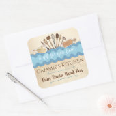 Shabby chic gebruiksvoorwerpen gepersonaliseerd ze vierkante sticker (Envelop)