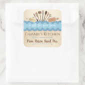 Shabby chic gebruiksvoorwerpen gepersonaliseerd ze vierkante sticker (Tas)