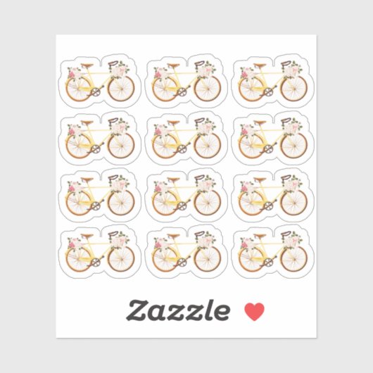 Shabby Chic Geel Fietsplanner Sheet Sticker (Vel)