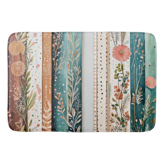 Shabby chic gemengde patronen badmat (Voorkant)