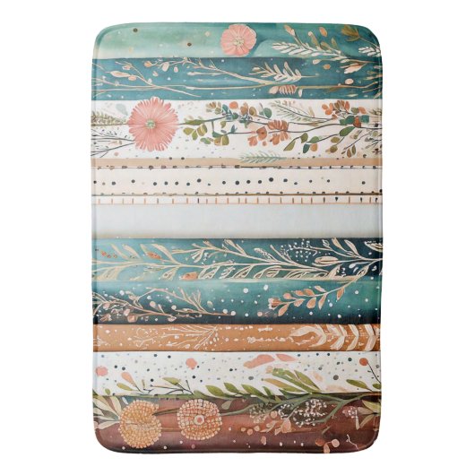 Shabby chic gemengde patronen badmat (Voorkant Verticaal)