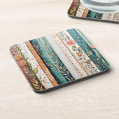 Shabby chic gemengde patronen bier onderzetter (Linkerzijde)