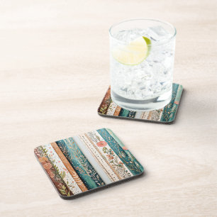 Shabby chic gemengde patronen bier onderzetter