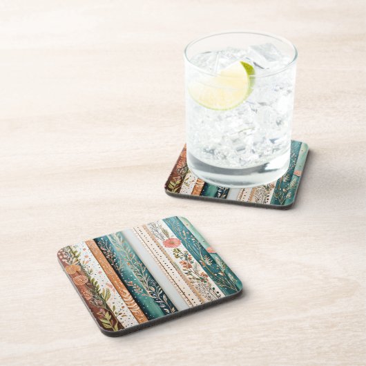 Shabby chic gemengde patronen bier onderzetter (Rechterzijde)