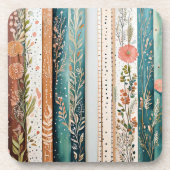 Shabby chic gemengde patronen bier onderzetter (Voorkant)