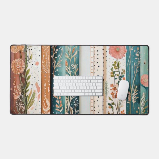 Shabby chic gemengde patronen bureaumat (Keyboard & Muis)