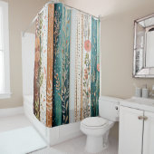 Shabby chic gemengde patronen douchegordijn (In situ)