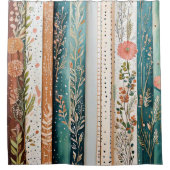 Shabby chic gemengde patronen douchegordijn (Voorkant)
