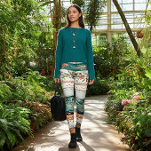 Shabby chic gemengde patronen leggings