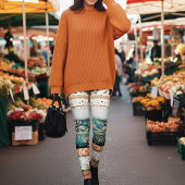 Shabby chic gemengde patronen leggings