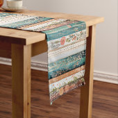 Shabby chic gemengde patronen medium tafelloper (Voorbeeld)