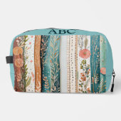 Shabby chic gemengde patronen monogram toilettasje (Voorkant)