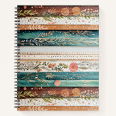 Shabby chic gemengde patronen notitieboek (Voorkant)