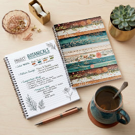 Shabby chic gemengde patronen notitieboek