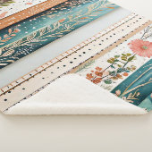 Shabby chic gemengde patronen sherpa deken (3/4)