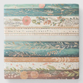 Shabby chic gemengde patronen stenen onderzetter (Voorkant)