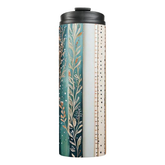 Shabby chic gemengde patronen thermosbeker (Voorkant)