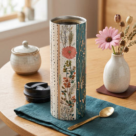 Shabby chic gemengde patronen thermosbeker