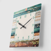 Shabby chic gemengde patronen vierkante klok (Hoek)