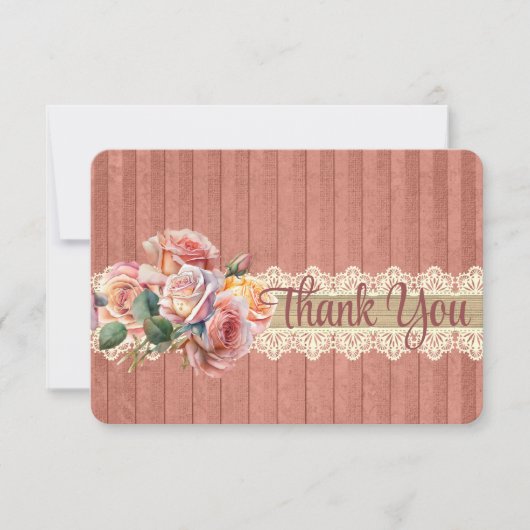  Shabby Chic gepersonaliseerd Bedankkaart (Voorkant)