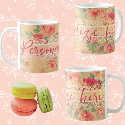 Shabby Chic gepersonaliseerd Koffiemok